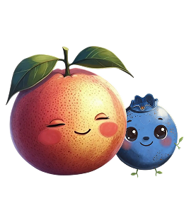 Smiling fruit characters